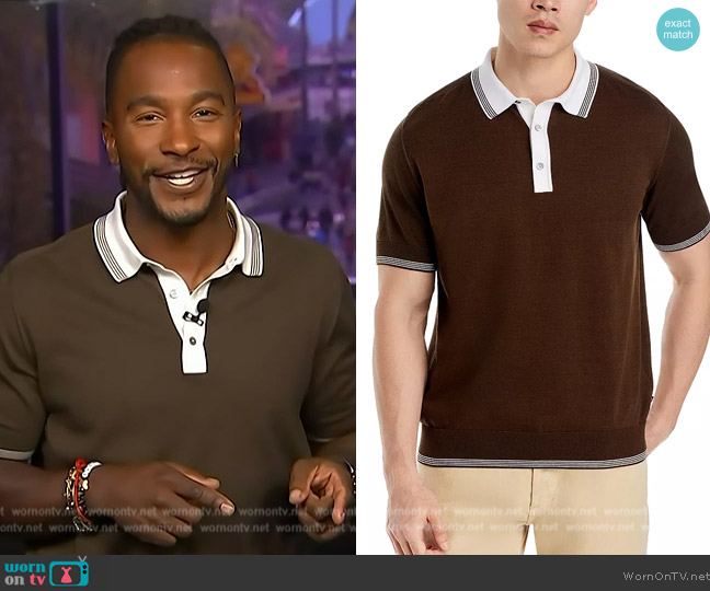 BOSS Mandine Short Sleeve Polo Shirt worn by Scott Evans on Access Hollywood