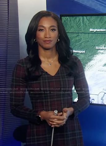 Brittany’s burgundy plaid dress on Good Morning America