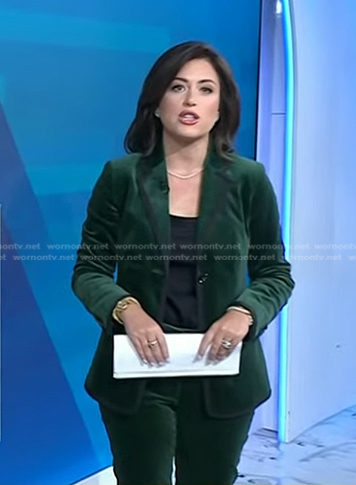 Chloe’s green velvet blazer and pants on Today