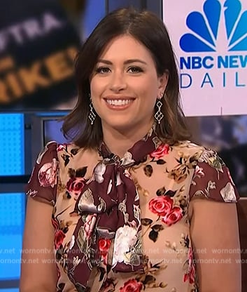 Chloe Melas’s floral tie neck top on NBC News Daily
