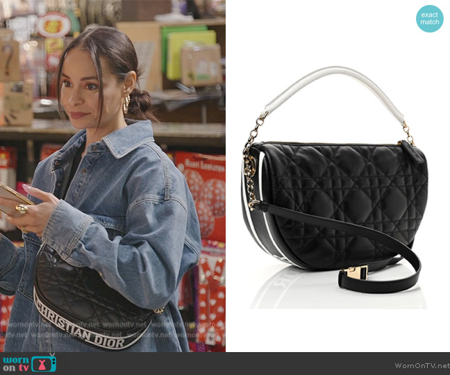 Christian Dior Lambskin Cannage Medium Hobo Bag worn by Sai De Silva on The Real Housewives of New York City