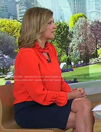 Christine Romans’ ruffle neck blouse on Today