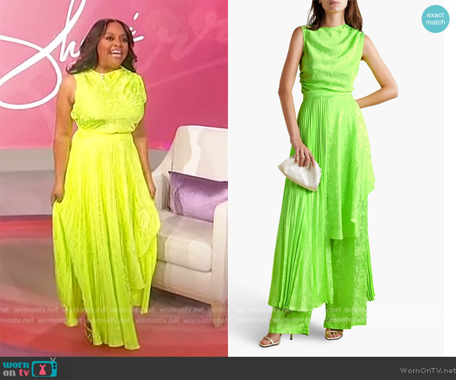 Christopher John Rogers Asymmetric jacquard top worn by Sherri Shepherd on Sherri