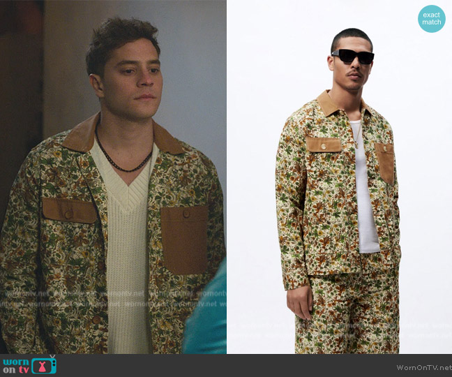 Zara Combination Corduroy Overshirt worn by Iván Carvalho (André Lamoglia) on Elite