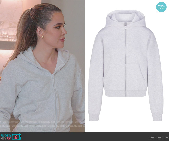 Skims Classic Zip Up Hoodie worn by Khloe Kardashian (Khloe Kardashian) on The Kardashians