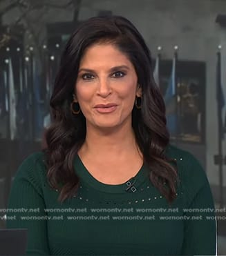 Darlene’s green pointelle knit dress on Today