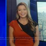 Dani Beckstrom’s orange and black cutout dress on Good Morning America