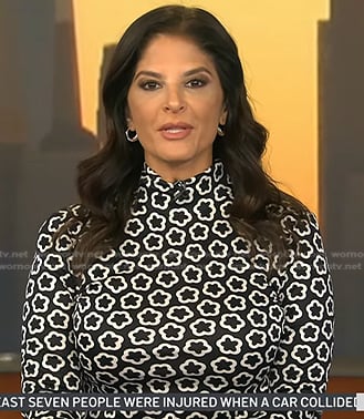 Darlene’s black printed mock neck top on Today