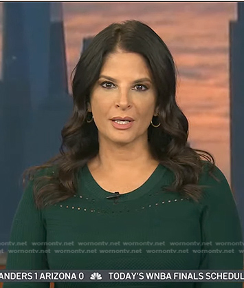 Darlene’s green pointelle knit dress on Today
