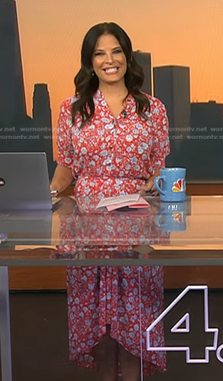 Darlene’s red floral print dress on Today