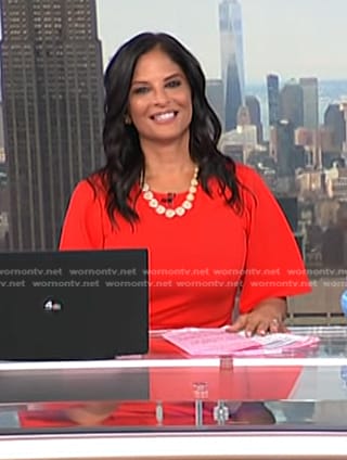 Darlene’s red flutter sleeve dress on Today