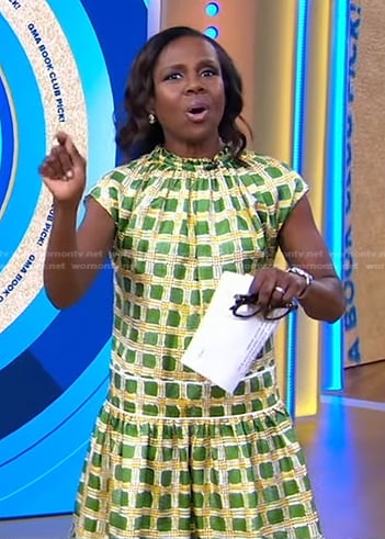 Deborah’s green plaid dress on Good Morning America