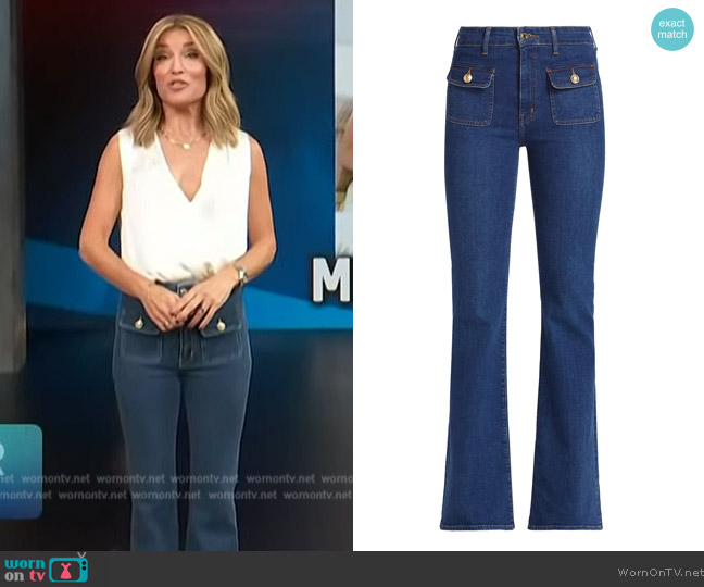 Derek Lam 10 Crosby Brandi Patch Pocket Flare Jeans worn by Kit Hoover on Access Hollywood