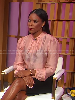 Dr. Jessica Shepherd’s pink sheer blouse on Good Morning America