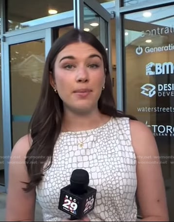 Dryden Quigley’s ivory embossed dress on NBC News Daily
