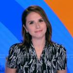 Elizabeth’s black printed v-neck dress on Good Morning America