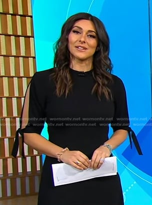 Erielle’s black tie sleeve dress on Good Morning America