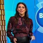 Erielle’s floral print blouse and black leather skirt on Good Morning America