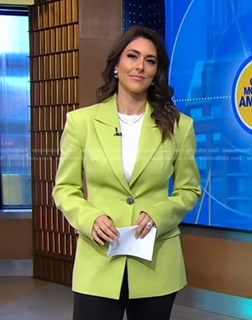 Erielle’s light green blazer on Good Morning America