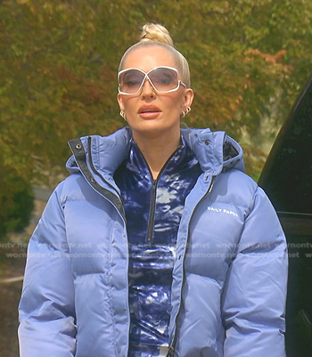 Erika’s blue down jacket on The Real Housewives of Beverly Hills