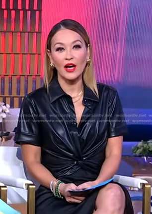 Eva’s black twisted hem cropped top on Good Morning America