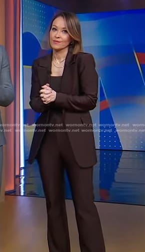 Eva’s brown pant suit on Good Morning America