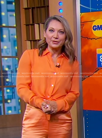 Ginger’s orange button down shirt on Good Morning America