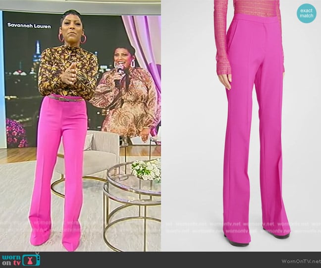 Givenchy Wool Flare Tailored Trousers worn by Tamron Hall on Tamron Hall Show