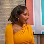 Makho Ndlovu’s mustard asymmetric top on Sherri