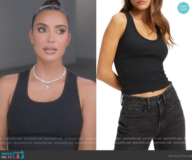 Good American Scoop Neck Tank worn by Kim Kardashian (Kim Kardashian) on The Kardashians
