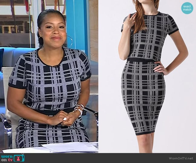 Gracia knit Checked Pattern Slim Fit Crop Top worn by Sheinelle Jones on Today