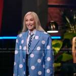 Gwen’s blue polka dot blazer and skirt on The Voice