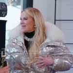 Heather’s metallic puffer jacket with fur collar on The Real Housewives of Salt Lake City