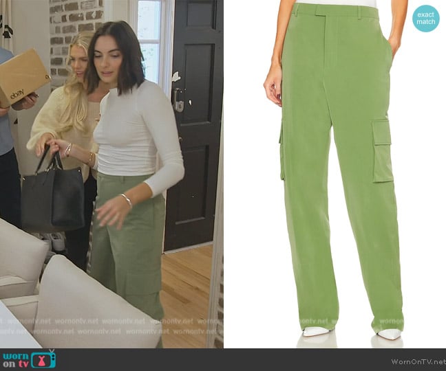 Helsa Tech Gabardine Trousers worn by Paige DeSorbo on Southern Charm