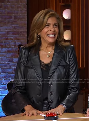 Hoda’s black leather blazer on The Kelly Clarkson Show