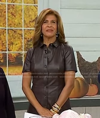 Hoda’s brown leather shirtdress on Today