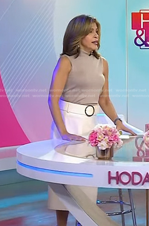 Hoda’s ivory belted skirt on Today
