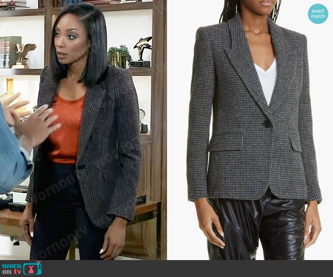Isabel Marant Etoile Kerstin Blazer worn by Jordan Ashford (Tanisha Mariko Harper) on General Hospital