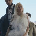 Isadora’s white tulle feather mini dress on Elite