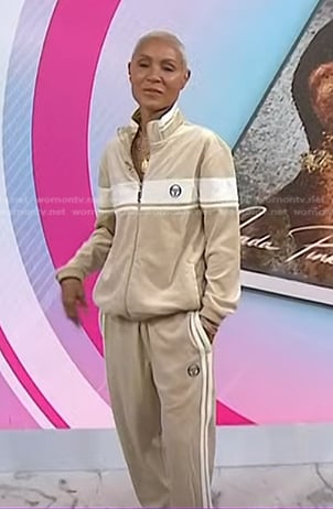 Jada Pinkett Smith’s beige track jacket and pants on Today