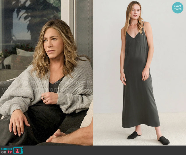 Jenni Kayne Rio Slip Dress in Charcoal worn by Alex Levy (Jennifer Aniston) on The Morning Show