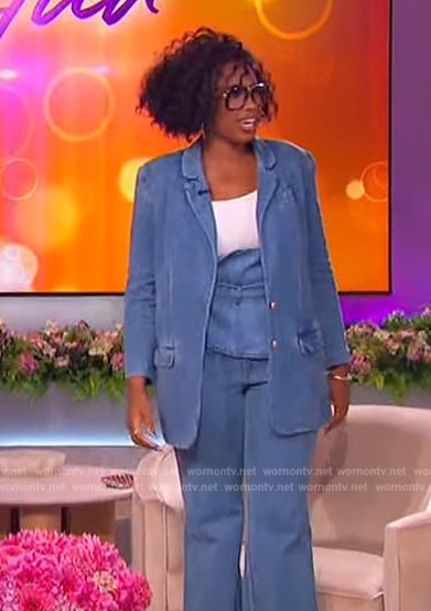 Jennifer’s denim jacket and pants on The Jennifer Hudson Show