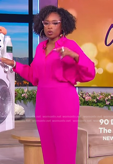 Jennifer’s pink jumpsuit on The Jennifer Hudson Show