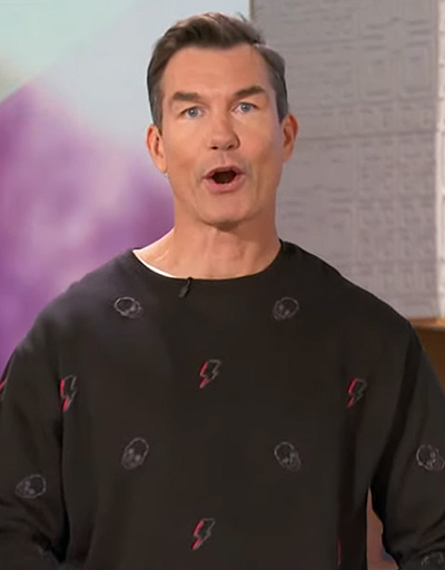 Jerry’s black skull print sweatshirt on The Talk