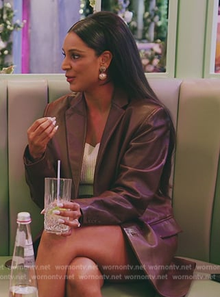 Jessel’s brown leather blazer on The Real Housewives of New York City