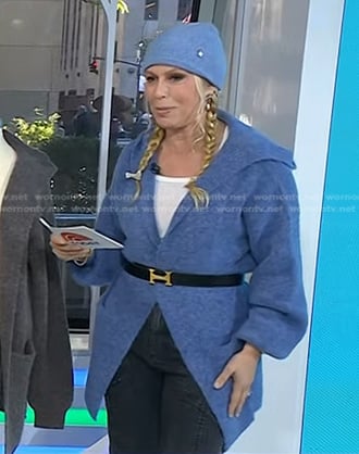 Jill’s blue knit cardigan coat on Today