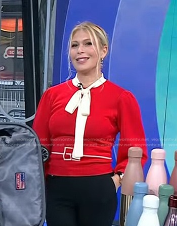 Jill’s red tie neck sweater on Today