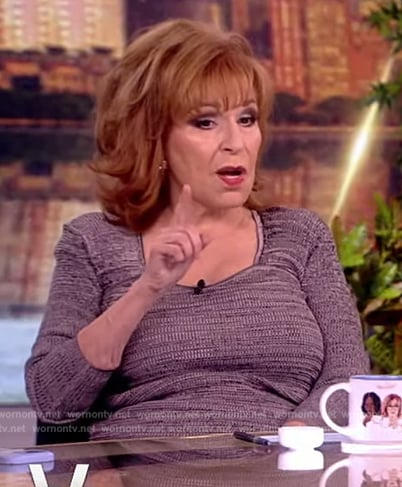 Joy’s gray space dye knit sweater on The View