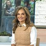 Joy’s beige cable knit vest on Today