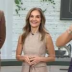 Joy’s beige plaid tie waist dress on Today